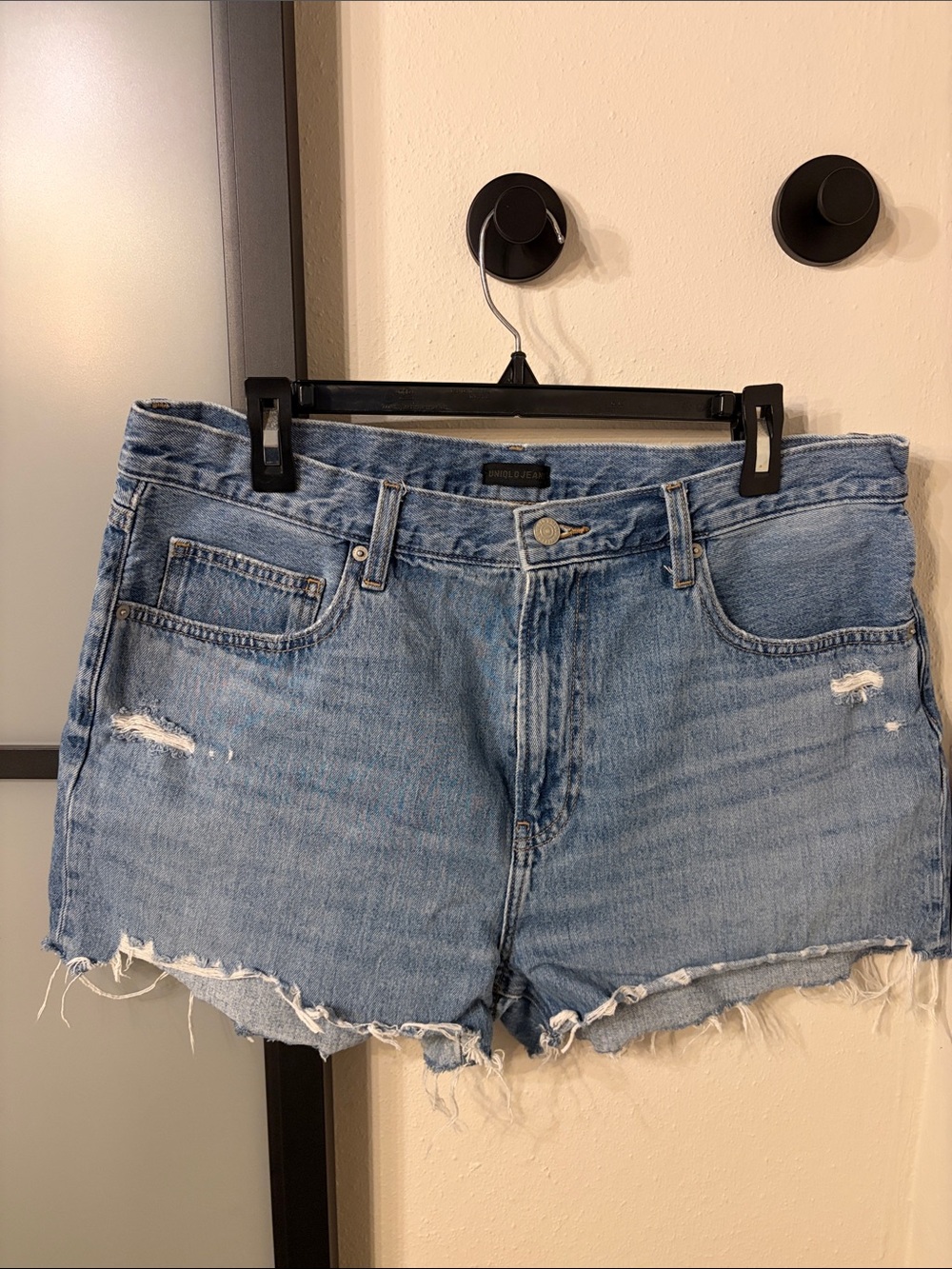 Uniqlo Light Blue Distressed Denim Cutoff Shorts